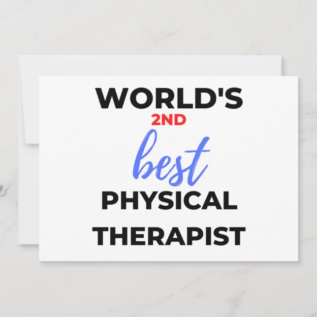 World's 2nd Best Physical Therapist 2 Holiday Card (Front)