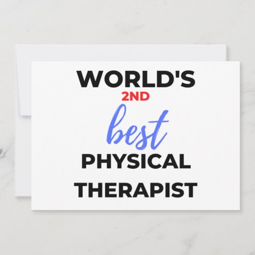 Worlds 2nd Best Physical Therapist 2 Holiday Card