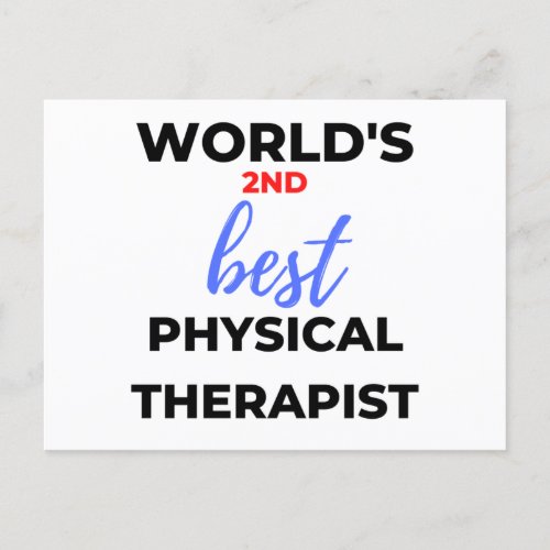 Worlds 2nd Best Physical Therapist 2 Holiday Postcard