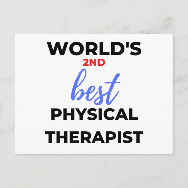 World's 2nd Best Physical Therapist 2 Holiday Postcard (Front)