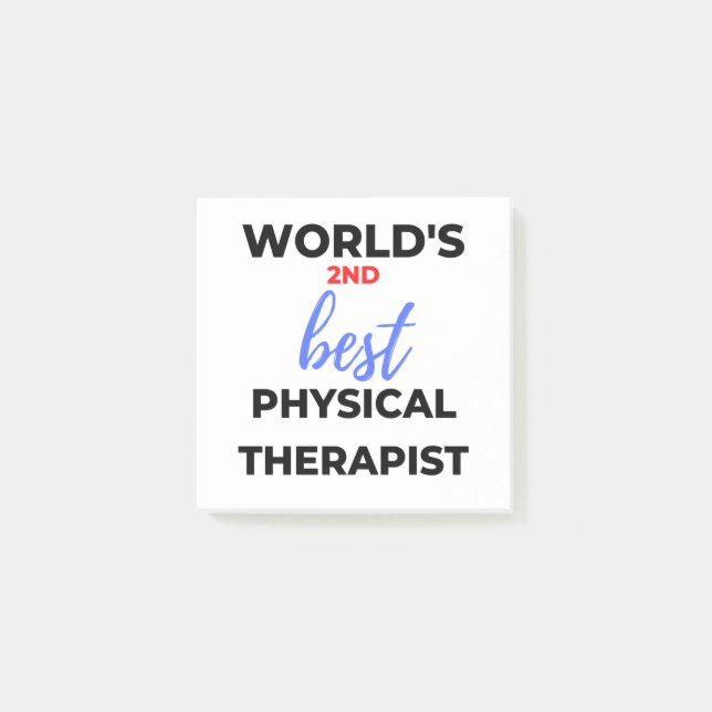 World's 2nd Best Physical Therapist 2 Post-it Notes (Front)