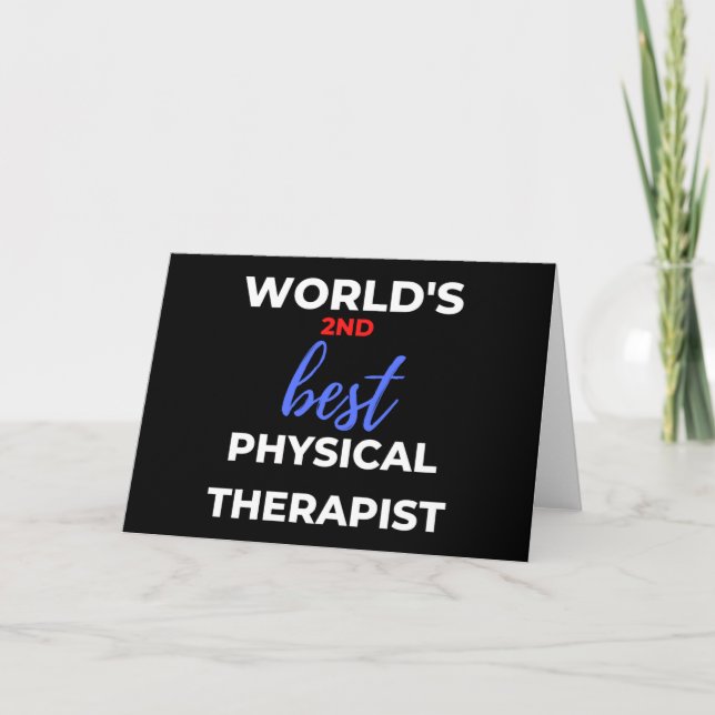 World's 2nd Best Physical Therapist Holiday Card (Front)