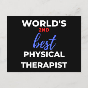 World's 2nd Best Physical Therapist Holiday Postcard