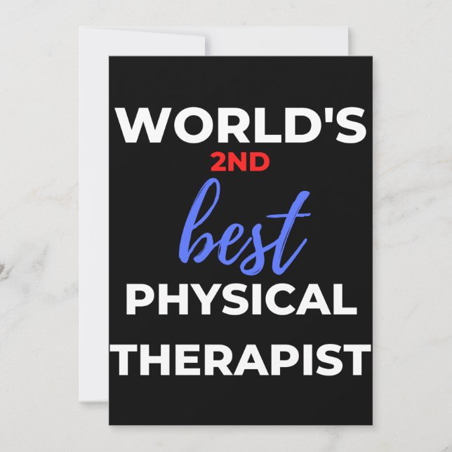World's 2nd Best Physical Therapist Thank You Card (Front)