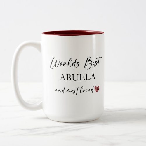 Worlds Best Abuela and Most Loved Photo Gift Two_Tone Coffee Mug