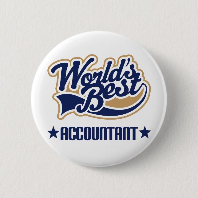 Worlds Best Accountant Pinback Button (Front)