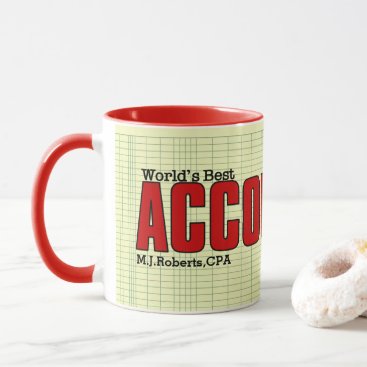 World's Best Accountant with Ledger and Name Mug