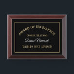 World's Best Advisor Award Plaque<br><div class="desc">Fun gift for advisors</div>