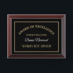 World's Best Advisor Award Plaque<br><div class="desc">Fun gift for advisors</div>