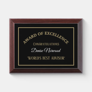 World's Best Advisor Award Plaque