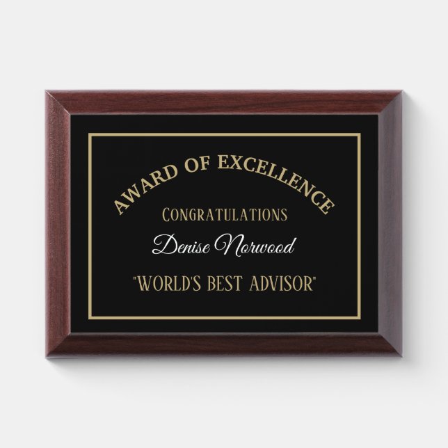 World's Best Advisor Award Plaque (Horizontal)