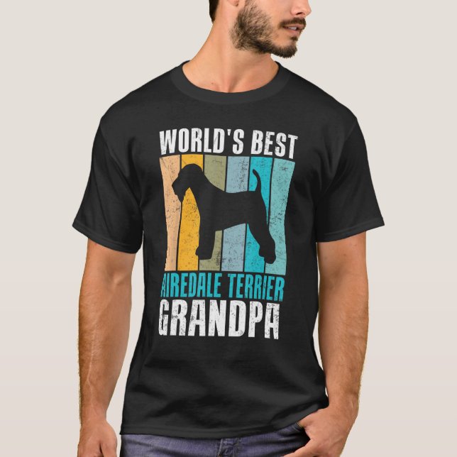Worlds best Airedale Terrier Grandpa T-Shirt (Front)