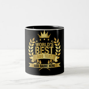 World's Best Anyone Black And Gold 5 Star Two-Tone Coffee Mug