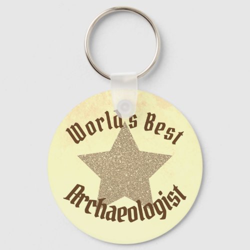 Worlds Best Archaeologist Golden Star Keychain