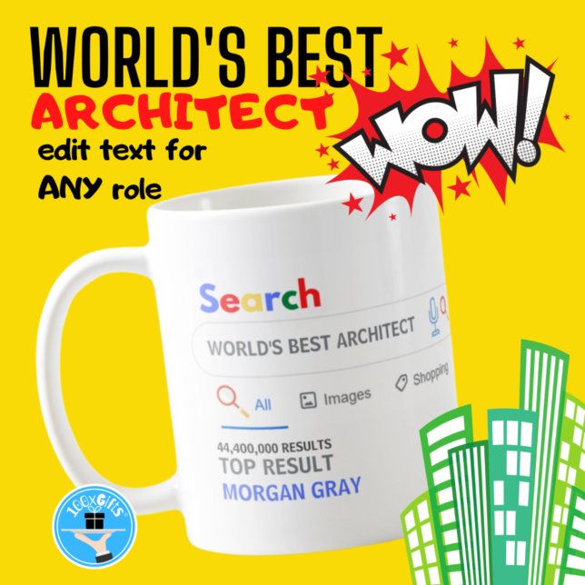 WORLDS BEST ARCHITECT Funny Top Search Result Coffee Mug (Creator Uploaded)