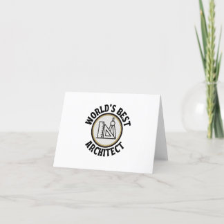 Worlds best architect letterpress thank you card