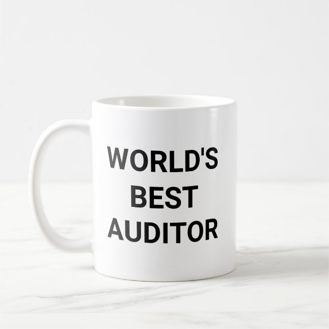 Worlds Best Auditor Funny Career Coworker Gift Coffee Mug (Left)