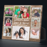 World's Best Aunt And Uncle 8 Photo Rustic Wood Plaque<br><div class="desc">8 photo collage plaque for the wold's best aunt and uncle. A personalized gift for the special people in your life.</div>
