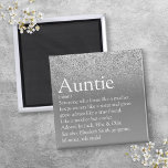 World's Best Aunt Auntie Definition Silver Glitter Magnet<br><div class="desc">World's Best Aunt Auntie Definition Silver Glitter magnet personalise for your special Auntie or Aunt to create a unique gift. A perfect way to show her how amazing she is every day. Designed by Thisisnotme©</div>