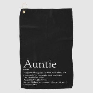World's Best Aunt, Auntie Definition Typographic Golf Towel