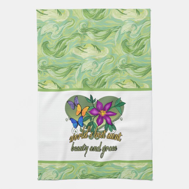 World's Best Aunt Beauty And Grace Kitchen Towel (Vertical)