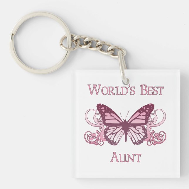 World's Best Aunt (Butterfly) Keychain (Front)