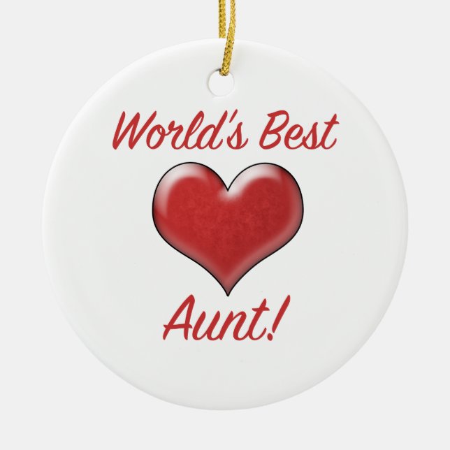 World's Best Aunt Ceramic Ornament (Front)