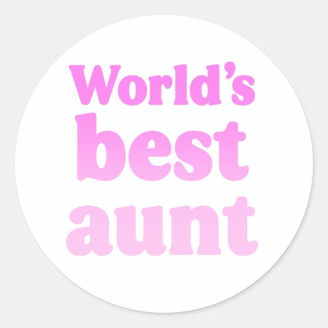 World's Best Aunt Classic Round Sticker (Front)