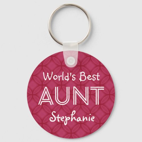 Worlds Best AUNT Custom Red Gift Item 09 Keychain