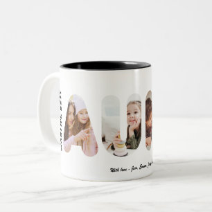 World's Best Aunt Custom Word Photo Collage Auntie Two-Tone Coffee Mug