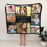 World's Best Aunt Photo Collage Black