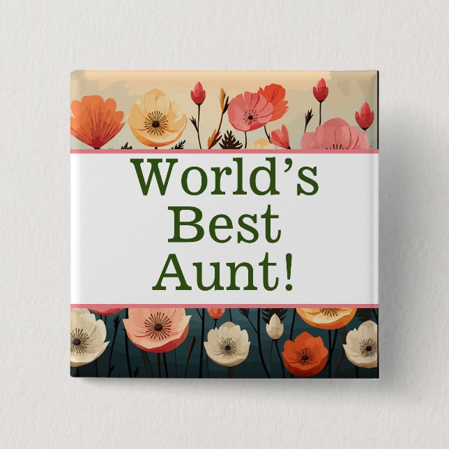 World's best aunt pin (Front)