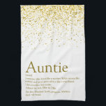 World's Best Auntie Aunt Definition Gold Glitter Kitchen Towel<br><div class="desc">Personalise for your special Auntie or Aunt creating a stylish unique gift. A lovely way to show her how amazing she is every day. Designed by Thisisnotme©</div>