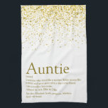 World's Best Auntie Aunt Definition Gold Glitter Kitchen Towel<br><div class="desc">Personalise for your special Auntie or Aunt creating a stylish unique gift. A lovely way to show her how amazing she is every day. Designed by Thisisnotme©</div>