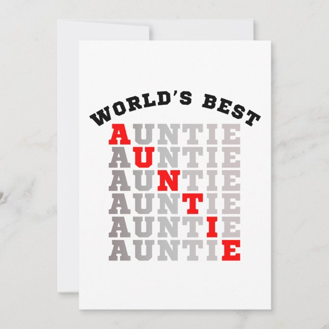 World's Best Auntie Invitation (Front)
