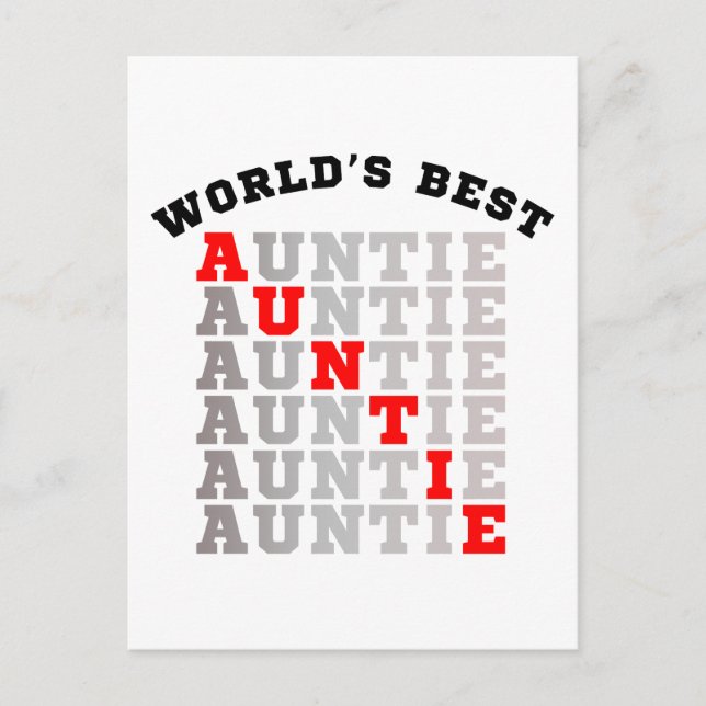 World's Best Auntie Postcard (Front)