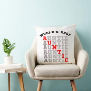World's Best Auntie Throw Pillow