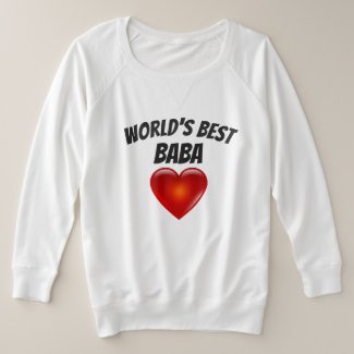 World&#39;s Best Baba Heart PLUS SIZE Sweat Shirt