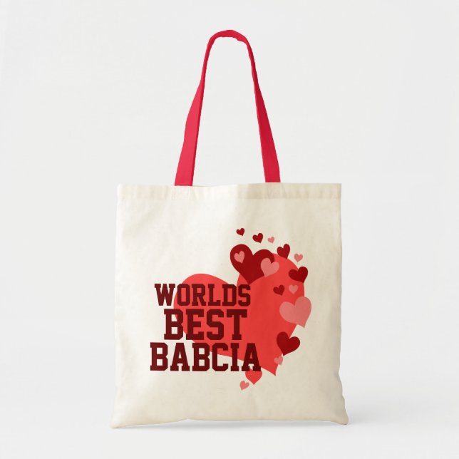 Worlds Best Babcia Personalized Tote Bag (Front)