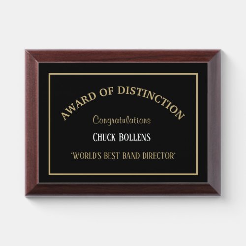 Worlds Best Band Director Award Plaque