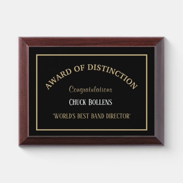 World's Best Band Director Award Plaque (Horizontal)