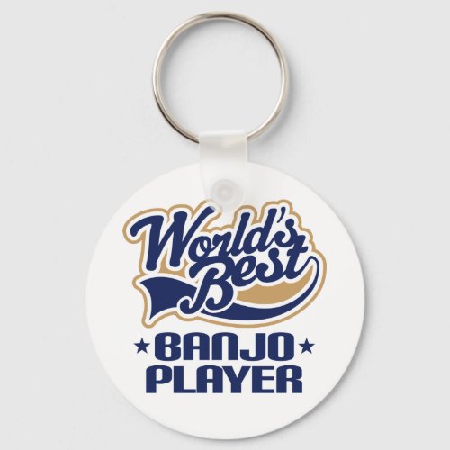 Worlds Best Banjo Player Music Gift Keychain