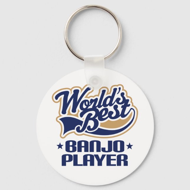World's Best Banjo Player Music Gift Keychain (Front)