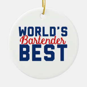World's Best Bartender Ceramic Ornament