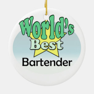 World's Best Bartender Ceramic Ornament