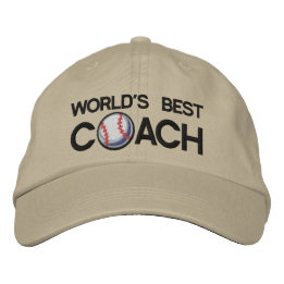 Worlds Best Baseball Coach Embroidered Baseball Cap