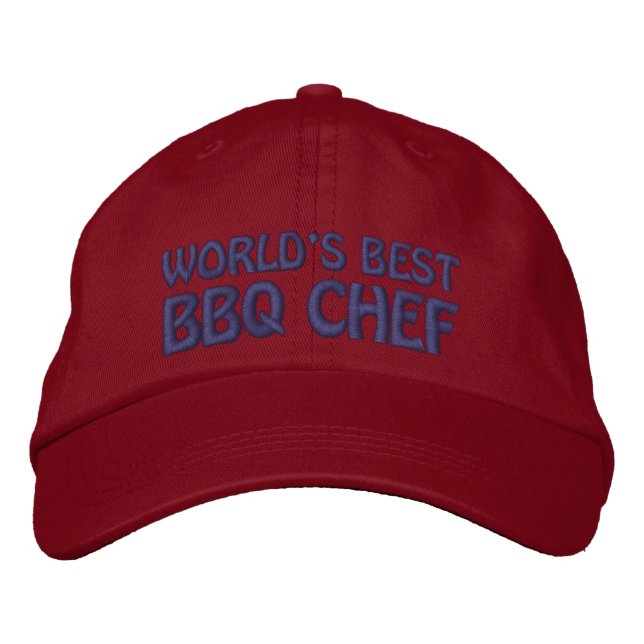 Worlds Best BBQ Chef Embroidered Baseball Cap (Front)
