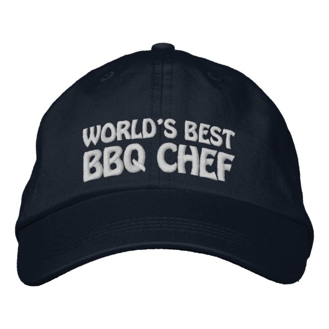 Worlds Best BBQ Chef Embroidered Baseball Cap (Front)