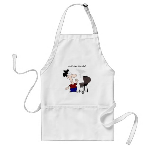 Worlds Best BBQ Chef Fun Quote for him Adult Apron