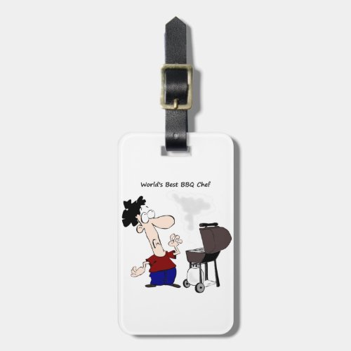 Worlds Best BBQ Chef Fun Quote for him Luggage Tag